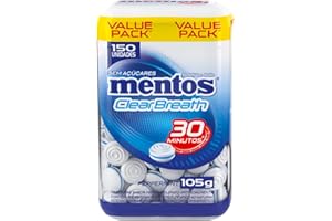 Pastilhas, Mentos, Clear Breath Peppermint, Sem Açúcar, Sabor de Menta - 105g | 150 Unidades
