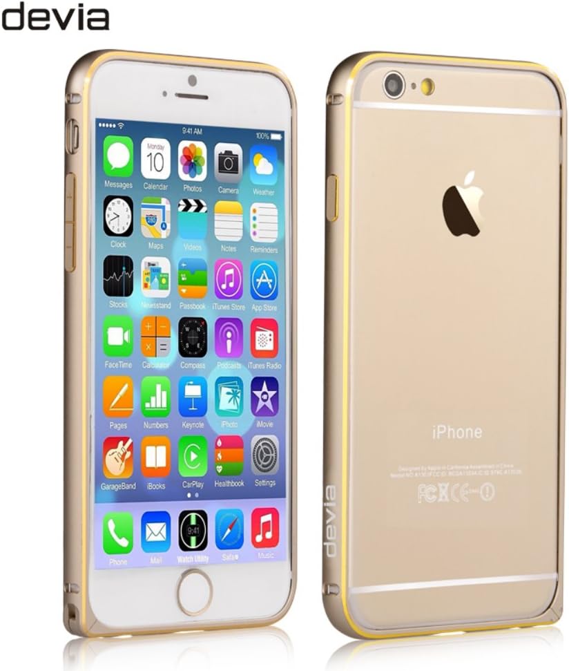 SCUT Devia for Apple iPhone 6,6s 4.7 Aluminum Metal Hard Frame Bumper Cleave Frame (Bumper Gold)