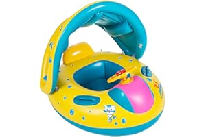 Jellydog Toy Baby Swimming Float, Baby Pool Float with Canopy, Inflatable Infant Pool Swimming Boat with Sunshade, Babies Swimming Float, Baby Pool Toy