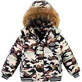 AMIYAN Toddler Boys Down Jacket Fur Collar Hood Thick Warm Winter Snowsuit Coat Parka