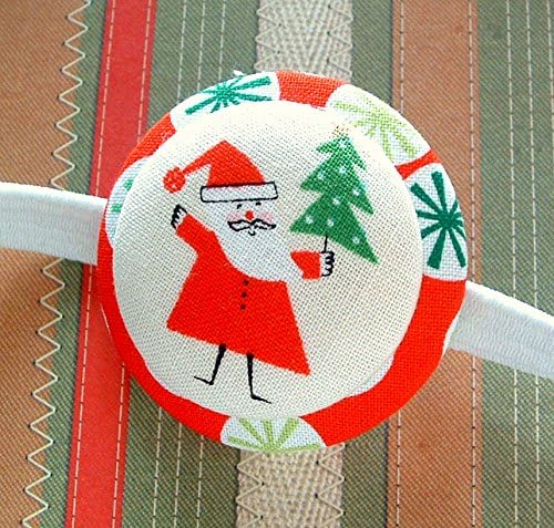 Santa Claus button Headband elastic Head Wrap for the Holidays