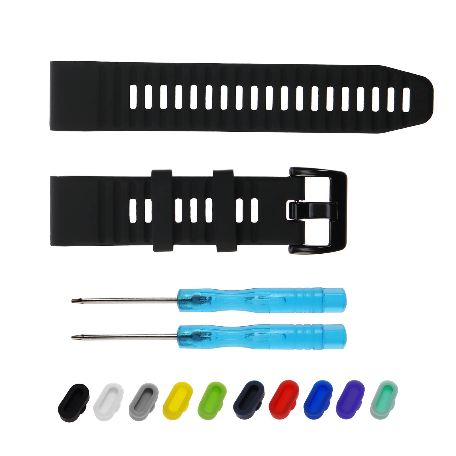 VGOL 22mm Watch Strap Smart Watch Sport Bands Compatible with Fenix 5/Fenix 6 Pro/Fenix 6 Solar/Fenix 5/Fenix 5Plus Silicone Soft Waterproof Quick Release Black