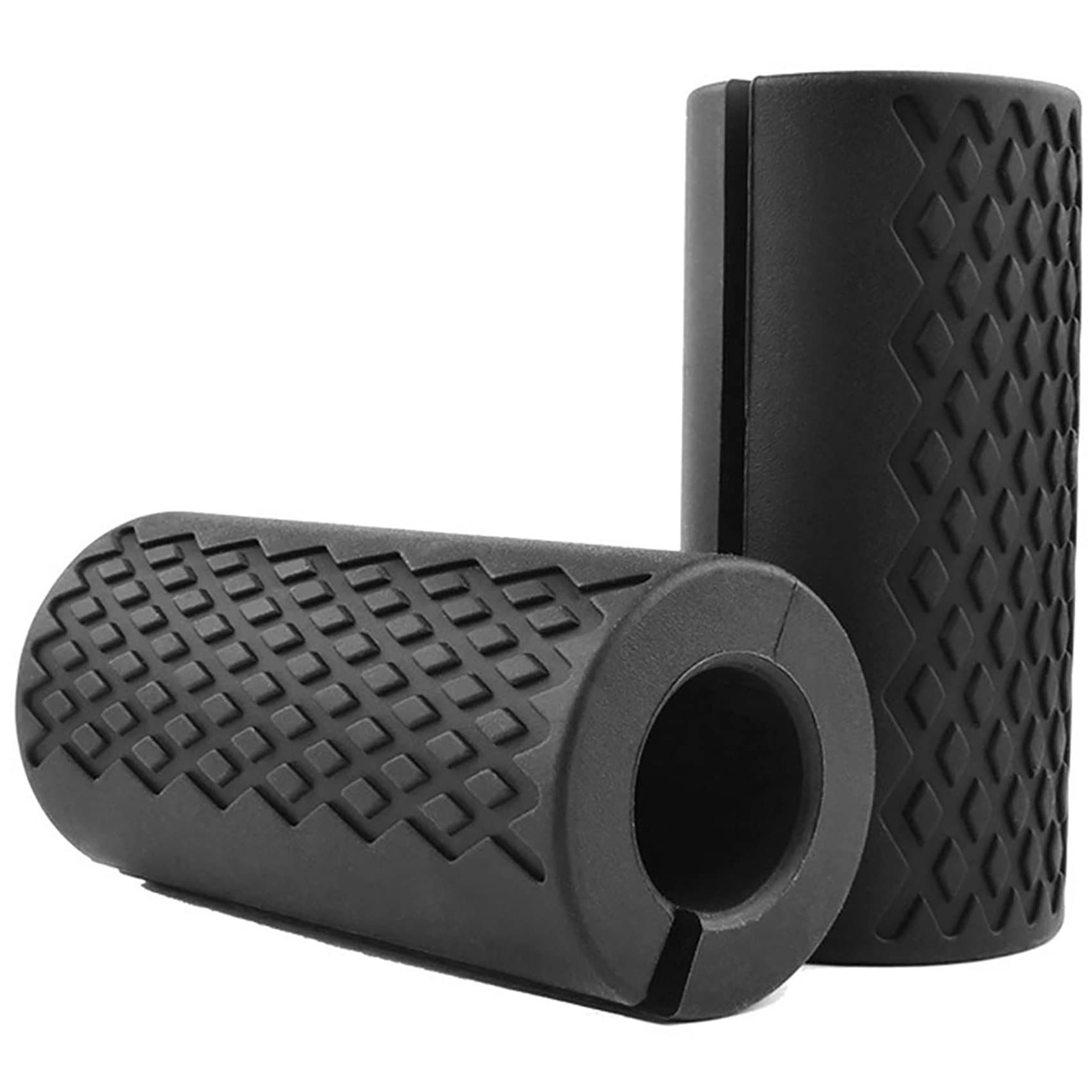 Barbell Handles Weightlifting Dumbbell Grips Pads - Small Size Thick Dumbbell Handles Grip Strength Non-Slip for Bodybuilding, Fitness, Grip Strength Training, 2 Pieces Silicone Grips, Black