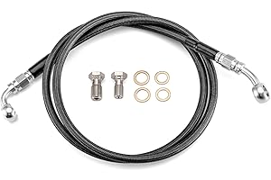 Mofun Extended Length Hydraulic Front Brake Line Kit 47" For 12"-14" Handlebar Non-ABS Compatible with Harley Softail Deluxe Fat Boy Slim 2001-2014, Dyna Super Glide 1995-2011