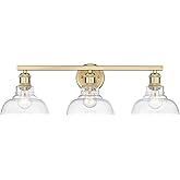 Golden Lighting Carver 3-Light Vanity Light in Brushed Champagne Bronze and Clear Glass