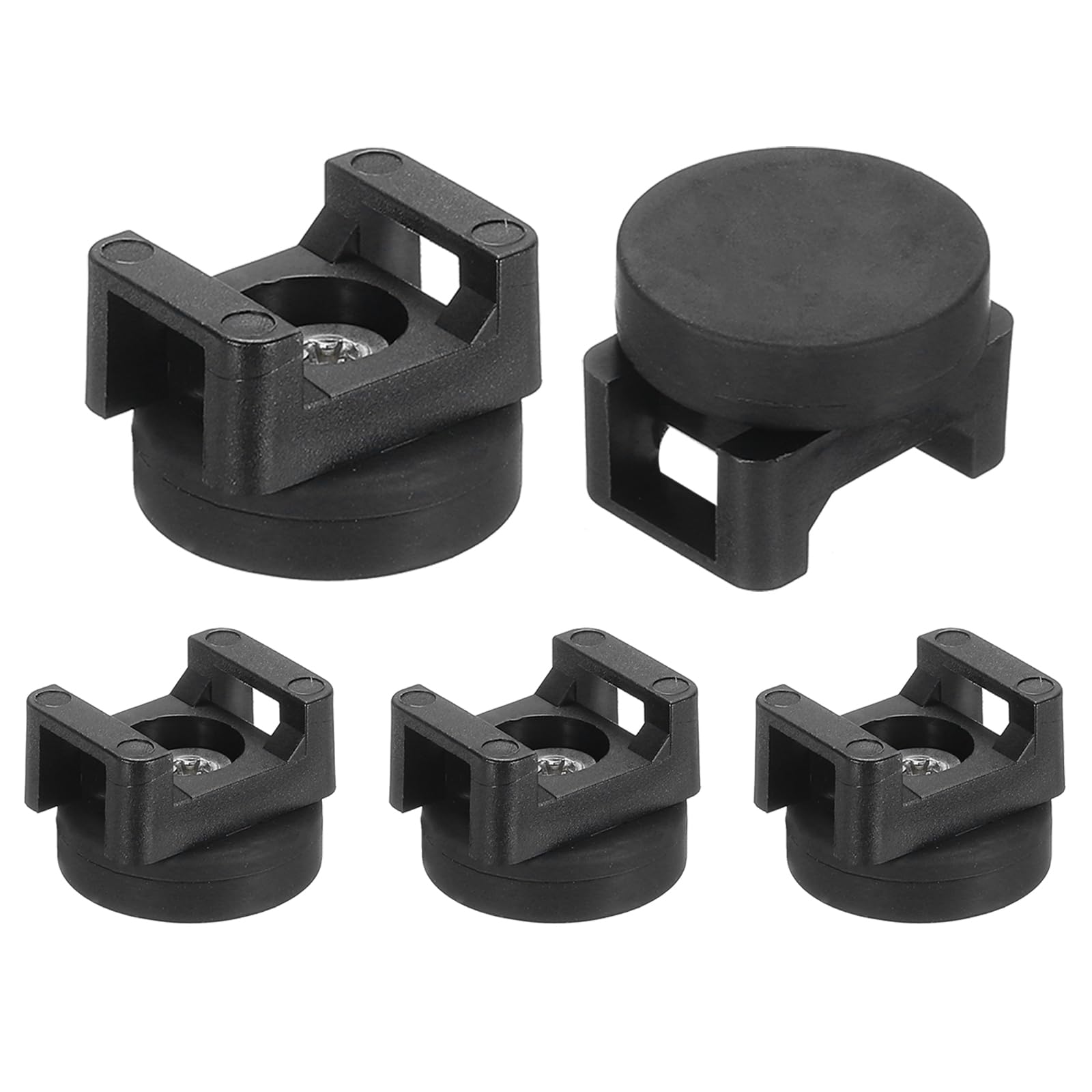 DMiotech 5Pcs Magnetic Zip Tie Mount,22mm Dia Multipurpose Magnetic Cable Clips Organizer Holders Clamps Saddle Type Management Base for Cable Wire Tubing Sleeving Conduit,Black