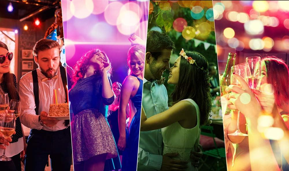 SUNTHIN 50FT Outdoor Color String Lights with Remote, for Holiday Party Lights, Patio Backyard, Home and Outdoor Decorative, with Shatterproof S14 RGB Light Bulb, ETL Listed : Garden & Outdoor