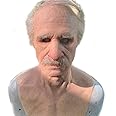 Halloween Old Man Mask Realistic Human Face Mask Creepy Latex Mask Halloween Cosplay Costume Party Games Props (A)
