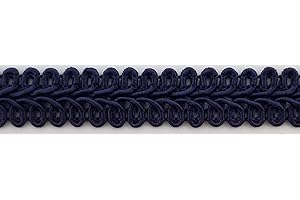 BBTRIMSANDRIBBON 1/2" Chinese French Braid Gimp Trimming - 12 Continuous Yards - Many Colors! (Navy)