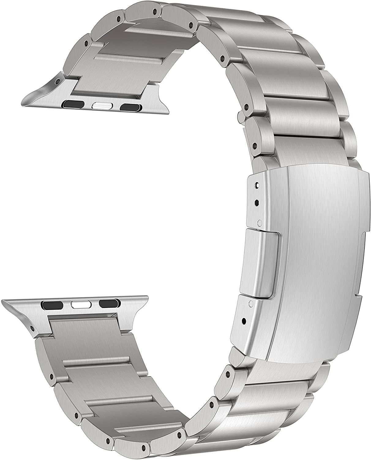 MaKTech Titanium Wristband,Metal Strap with Tortoise Buckle,Compatible with Apple Watch Series 11/10/9/8/7,SE 3/2/1 [2025] (42mm/41mm/40mm,Silver) — image 1