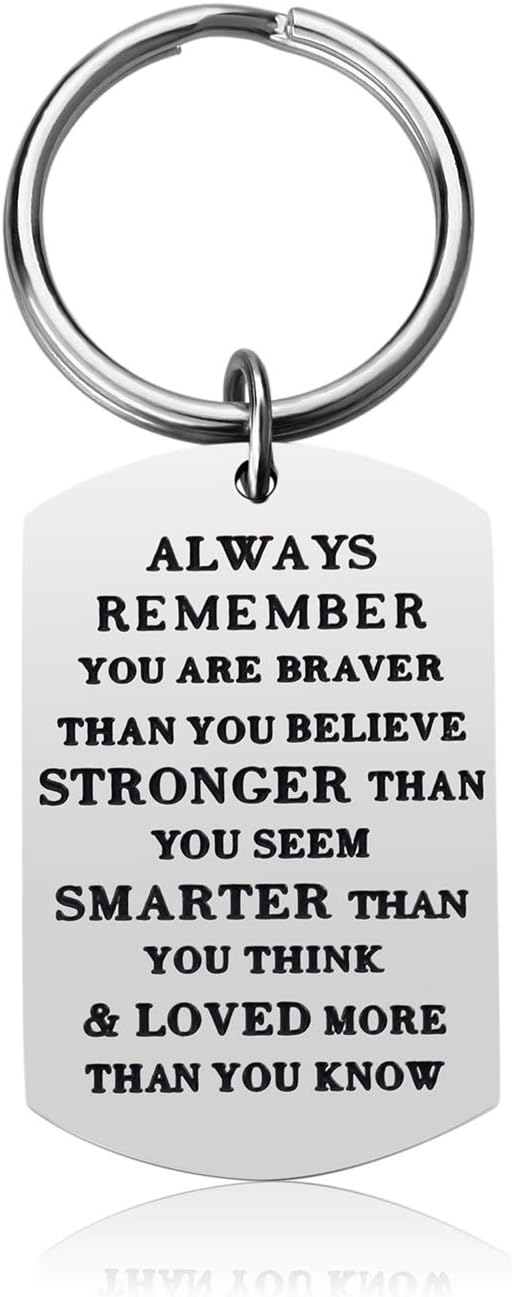 Birthday Gift Family Keychain - Stainless Steel Best Friend Unisex Gifts Motivational Jewelry Inspirational Key Chain for Graduation