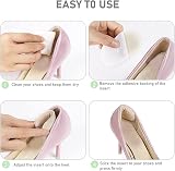 VivoFoot 4 Pcs Anti-Slip Heel Grips 6mm Thick Cushions for Loose Shoes Black view 6