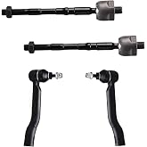 HHCM Front Outer Inner Tie Rod End Steering Kit for Nissan Rogue 2014-2020 | ES801220 ES801221 EV801396 for Nissan Qashqai 2017 2018 2019 2020 2021 2022, Rogue Sport 2017-2022 Tie Rods Outer Inner 4pc