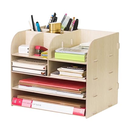 Desktop Organiser Wooden Desktop Storage Box Drawer Desk