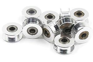 LC LICTOP GT2 5mm Bore Toothless Pulley, 10Pcs 6mm Band Width Synchronous Wheel, Aluminum Alloy, 2GT Timing Belt Pulley for 3D Printer CNC Milling Machine Rubber Belt use