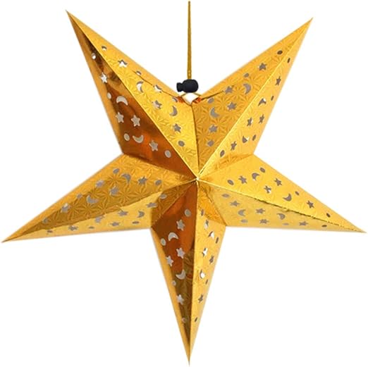 Amazon Co Jp Ca Mode Jp キラキラ 星 吊り下げ 立体 ペーパー オーナメント ランプシェード 子供部屋 店舗 クリスマス ホーム キッチン