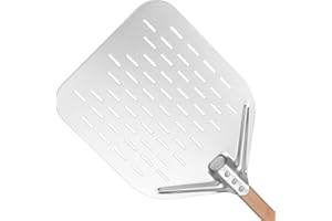 Pizza Peel Pizza Shovel 40 x 30 cm 12 Inch Pizza Pusher Easy Glide on Pizza Stone Perforated Pizza Peel with Large Surface an