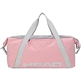 HEAD 45L Pink Waterproof Gym Duffel Bag for Women, Large Capacity Weekender Overnight Bag with Detachable Strap, Lightweight Travel Tote for Fitness, Yoga & Business Trips
