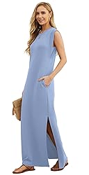 GRECERELLE Womens Summer Casual Round Neck Split
