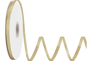 LoomJoyz Double Faced Gold Satin Ribbon 1/4 Inch × 100 Yards Thin Satin Ribbon Ideal for Gift Wrapping Flower Bouquet Arts Cr
