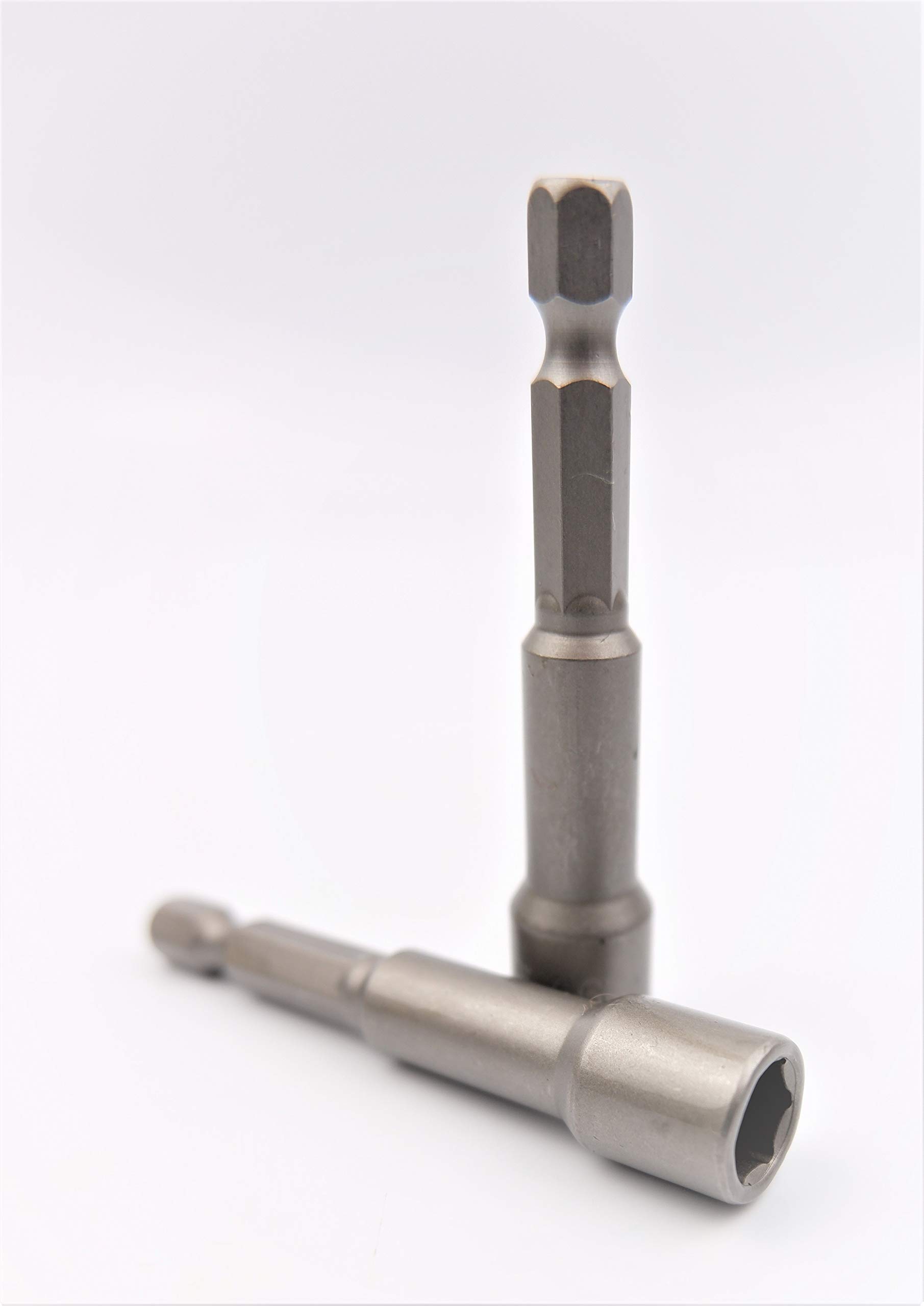 (Pack of 2) Impact Quality 8mm (5/16") Tek Screw Driver bit Adaptor - Roofing cladding tech bit