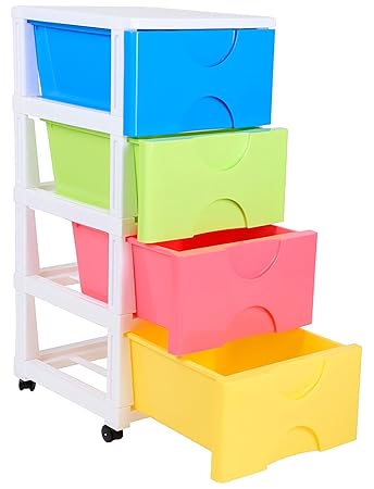 Regalo Chest Of Drawers With Wheels Multicolour Amazon In Home
