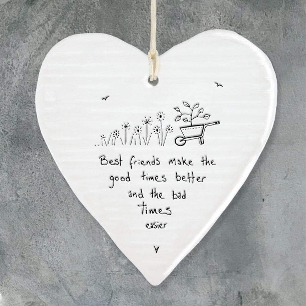 ‘Best Friends’ Wobbly Hanging Heart, White - Image 5