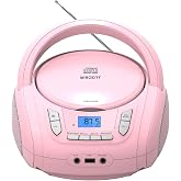 WIITHINK Portable CD Player Boombox with Bluetooth,FM Radio,USB MP3 Playback,AUX-in,Headphone Jack,CD-R/RW and MP3 CDs Compatible,Small CD Player for Home or Outdoor