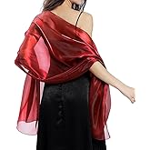 Ladiery Silky Shawls and Wraps for Evening Dresses: Women Sheer Soft Bridesmaid Wedding Formal Party Organza Shawl