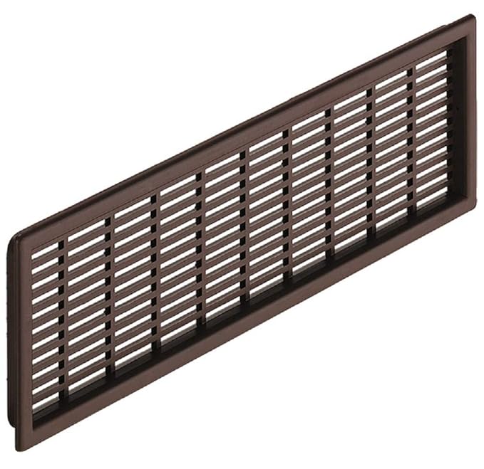 Gedotec Tür-Gitter Kunststoff Lüftungsgitter braun Lochblech rechteckig - H4123 | 120 x 225 mm | geschlitzt mit Abdeckrand | 