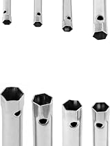 QWORK Box Spanner Set Tubular Spanners 6 7-20 22 mm 10 Pcs with 2 Tommy Bars view 2
