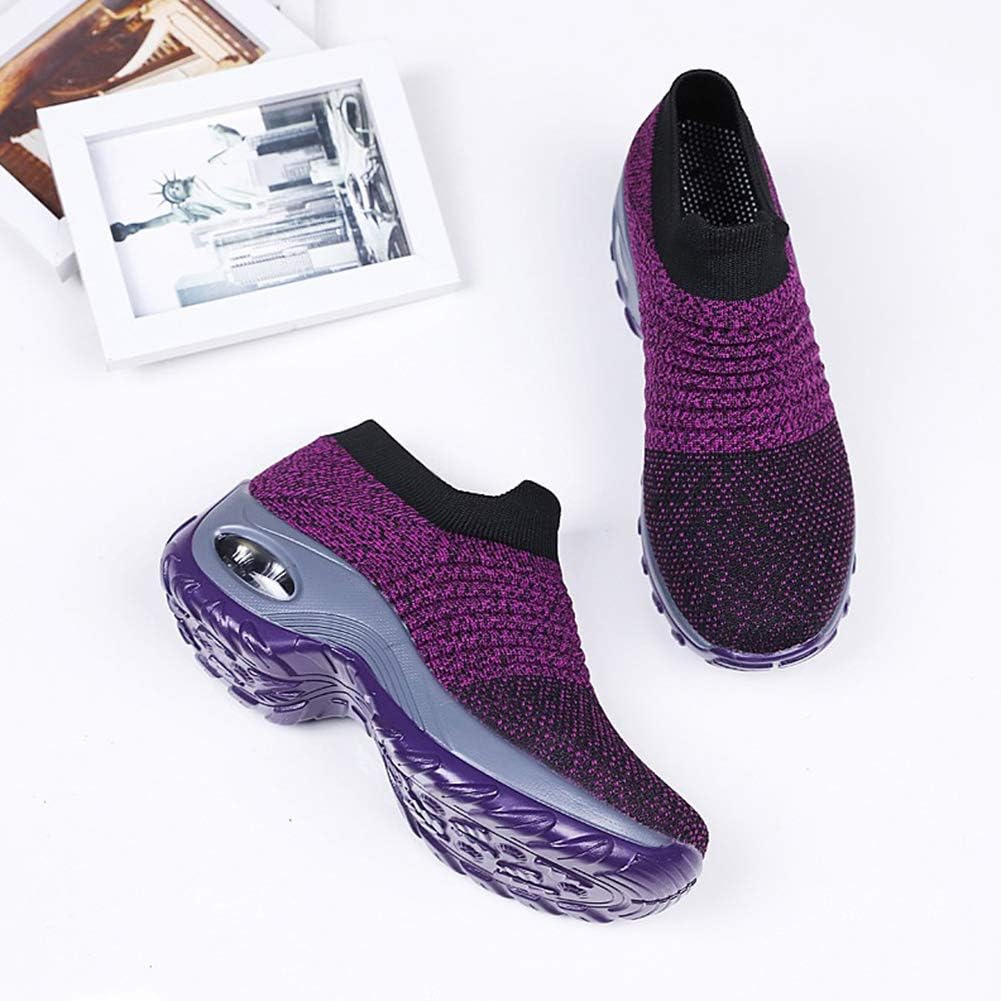  | Women's Walking Shoes Sock Sneakers - Mesh Slip On Air Cushion Lady Girls Modern Jazz Dance Easy Shoes Platform Loafers | Walking