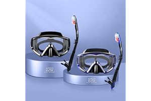 EXP VISION Snorkel Set Pano 3 Window Adult Snorkeling Gear, Professional Snorkel Goggles Anti-Fog Diving Mask, Anti-Leak Swim Goggles and Dry Top Snorkel for Diving, Snorkeling, Swimming