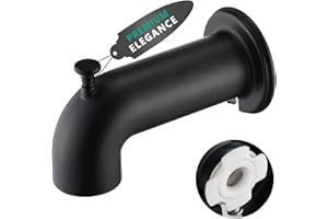 YASINU Slip-On Tub Spout with Diverter 6.22 Inches Long for Bathtub Spout with Diverter 1/2 Inch Slip Fit Connection, Matte Black