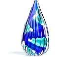 Yao Yuan Hand-Blown Glass Sculpture - Murano-Style Glass Statue and Figurine - Wonderful Gift, Green-Blue