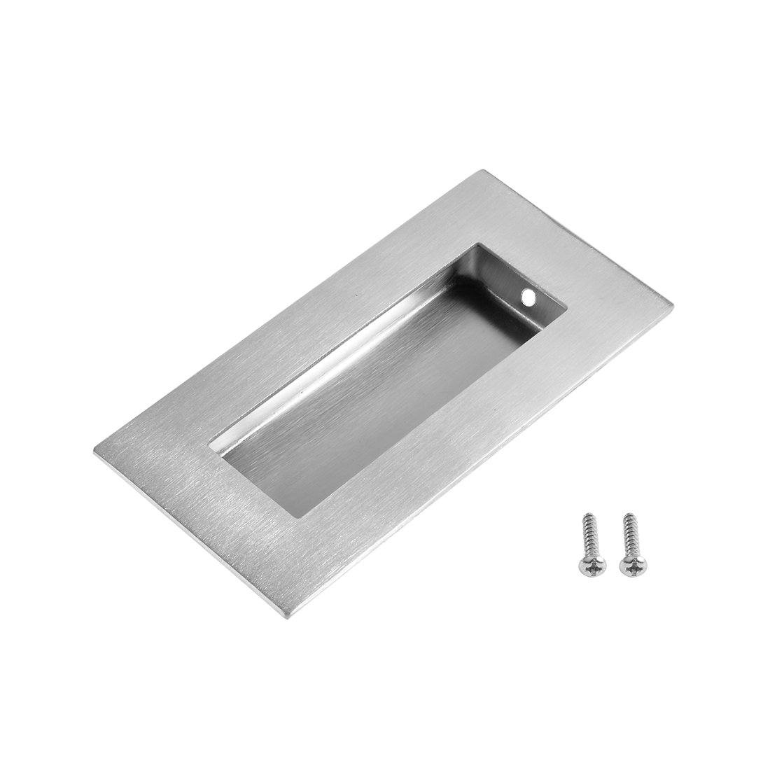 Sourcingmap 4-inch x 2-inch Recessed Sliding Door Handle Flush Pull 201 Stainless Steel