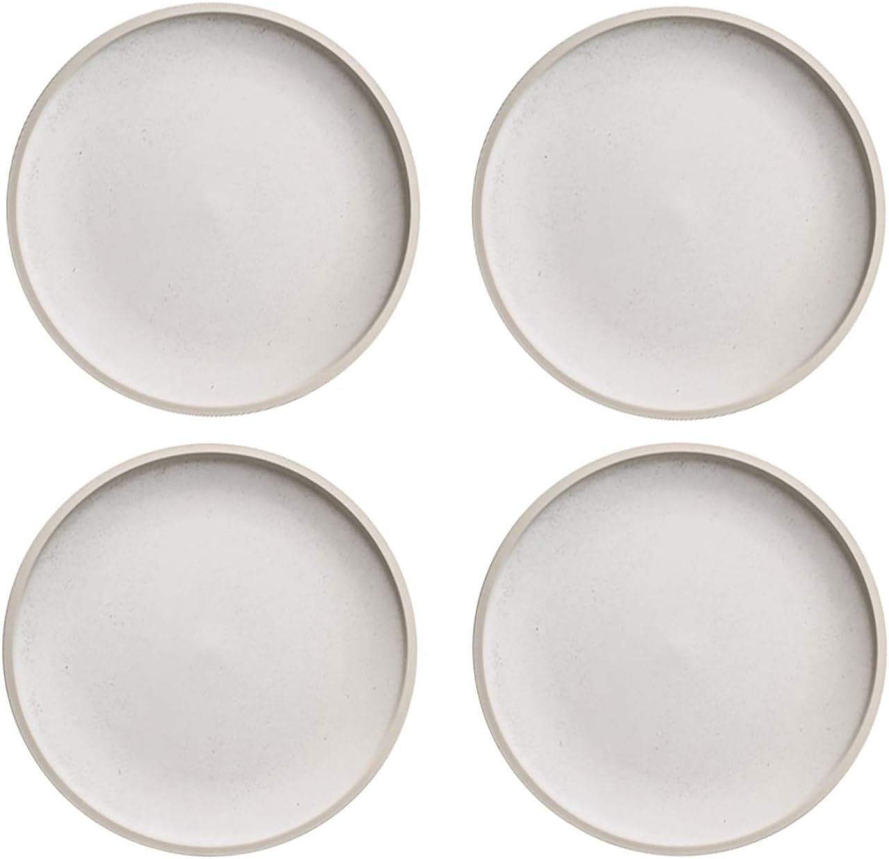 MDZF SWEET HOME Porcelain Dinner Plates Set Pizza Pasta Serving Plates Matte Glaze Dessert Dishes 8.3-Inch - Set of 4, White