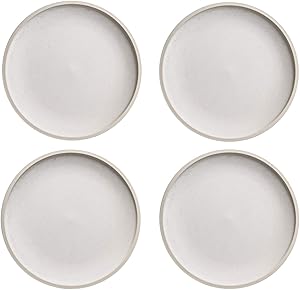 MDZF SWEET HOME Porcelain Dinner Plates Set Pizza Pasta Serving Plates Matte Glaze Dessert Dishes 8.3-Inch - Set of 4, White