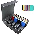 Amazon.com: Black Card Storage Box, 4 Row Case, 10 Dividers for TCG ...