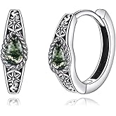 POPLYKE Sterling Silver Flower Hoops Earrings Small Huggie Earrings Jewelry Gift for Women