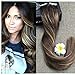 Full Shine 18" 20 Pcs 50 Gram Per Package Salon Professional Hair Color #2 Fading to #3/27 Balayage Extensions Seamless Tape in Hair Extensions Human Hair Extensions