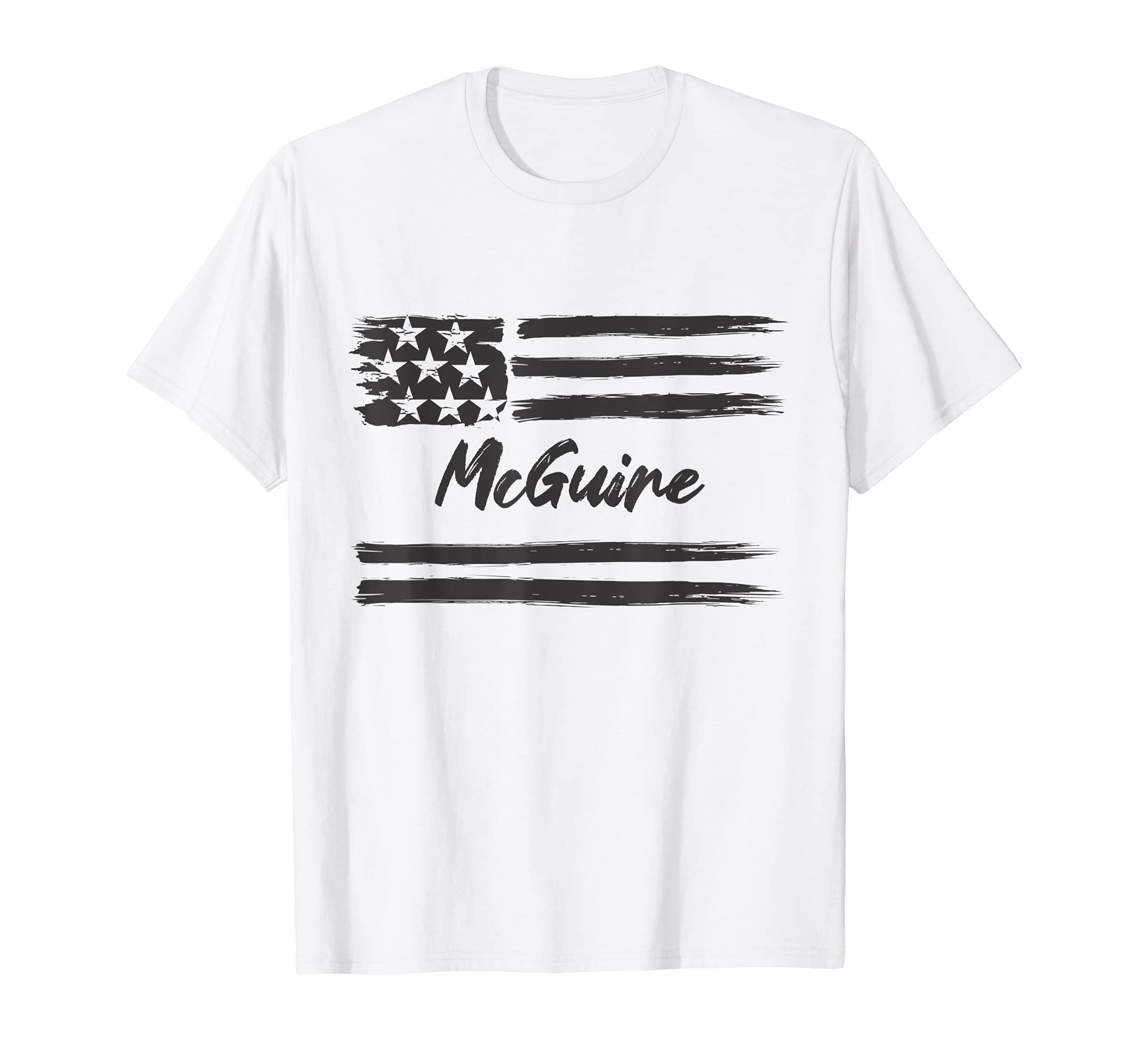 McGuire - Personalized Name, Stars and Stripes, USA Flag T-Shirt