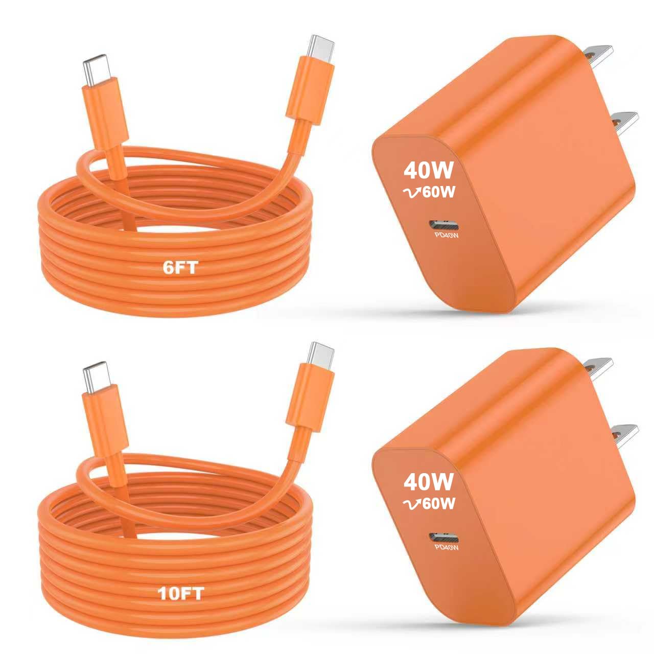 iPhone 17 16 15 Pro Max Charger Fast Charging, 2 Pack 40W USB C Super Fast Charger Block with 6/10FT Long USB C Charging Cable Cord for iPhone 17 16 15 Pro Max/16 15 Pro/16 15,iPad Pro/Air, MacBook