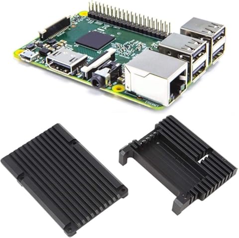 Carcasa de enfriamiento, precisa Carcasa de disipación de Calor de aleación de Aluminio Cubierta del alojamiento del disipador térmico con Doble Ventilador para Raspberry Pi 4 Modelo B Negro