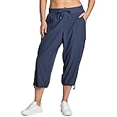 RBX Active Women's Plus Size Fashion Lightweight Woven Body Skimming Drawstring Cargo Capri Pant