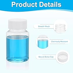 PATIKIL 5 Pcs 80ml Reagent Bottles, PET Wide Mouth