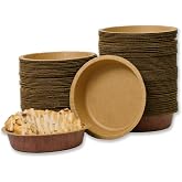 60 Count &ndash; 10 Ounce Coated Kraft Disposable Baking Cup for Baking, Freezing, and Serving Mini Pies, Individual Servings, and Various Baked Goods