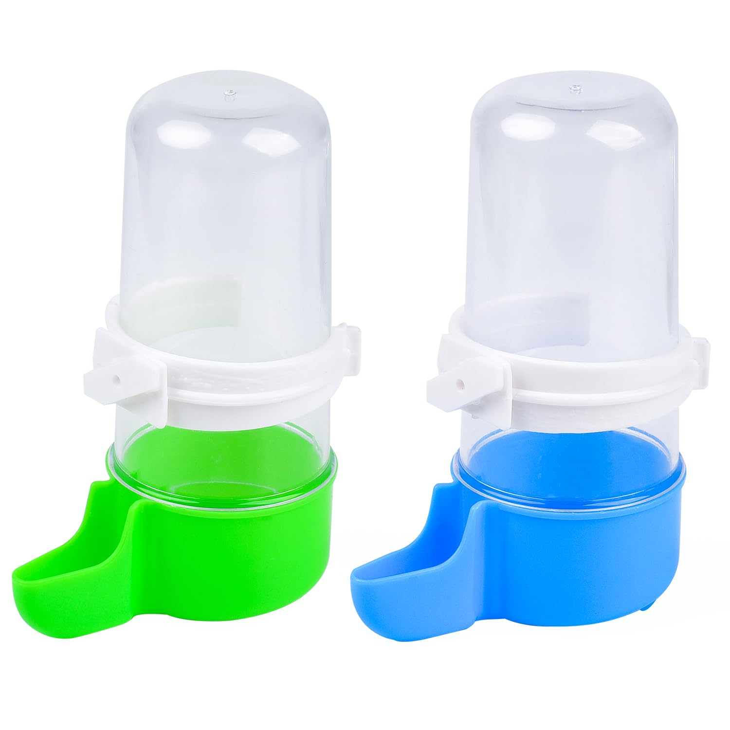 MEISH 2 Pieces Bird Water Feeders Bird Water Bottles Automatic Water Dispenser Hanging Bird Drinkers Birdcage Accessories for Parrots