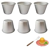 Proshopping Small Popover Pans, Yorkshire Pudding Tin, Aluminum Deep Baking Pans, Individual Mini Muffin Pan, Brownie Tumbler, Cupcake Pudding Mold, Pack of 6 (Size 2.9"x 2.2")