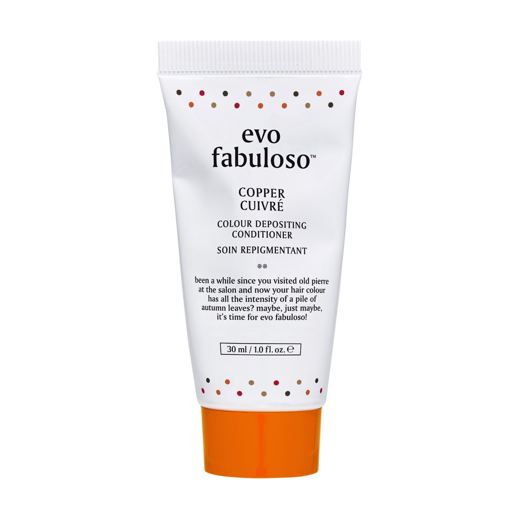 Evo Fabuloso Copper Colour Depositing Conditioner - Travel Size Instant Colour Depositing, Nourishing Conditioner To Add Shine in 3 Minutes - 30ml